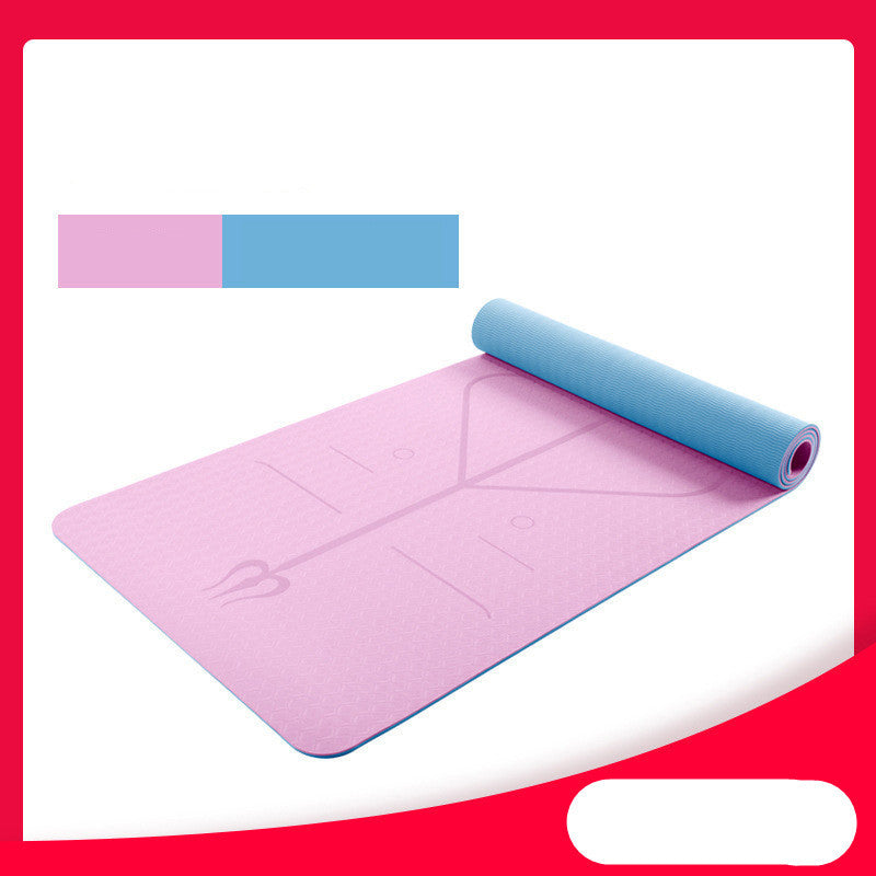 6mm Yoga Mat with posture line